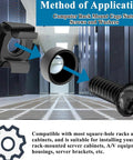 M6 Rack Mount Screws Kit 45 Pack With Cage Nuts And Washers for square-hole server racks and cabinets installation.