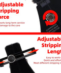 All In One 3 In 1 Adjustable Wire Stripper Tool close-up showing adjustable stripping force and length settings.