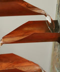 Close-up of copper water feature on Spillway Rustic Indoor Tabletop Water Fountain With Slate And Copper Finish Chill Vibe For Living Room Decor Quiet Motor With Easy Toggle 19 Inch Tall By 10 Inch Wide By 6 Inch Deep