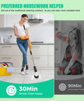 Electric Spin Scrubber Cordless Power Cleaning Brush With Long Handle And 8 Interchangeable Heads For Tub, Tile, Floors, Grout, Glass, Sinks, Corners And Car Wheels Two Speeds Up To 480 RPM Perfect For Tough Grime in kitchen