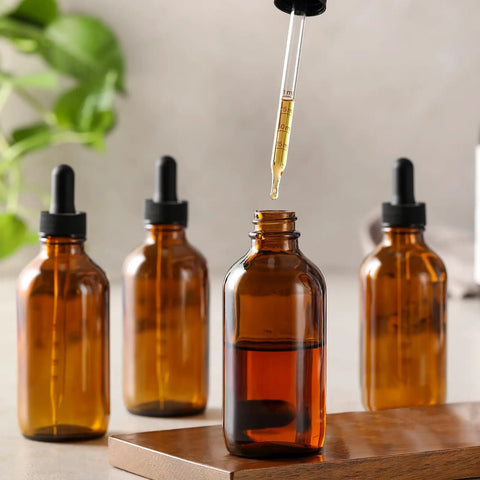 4 Oz Dark Amber Glass Dropper Bottles 120 Ml Calibrated Eye Droppers Leakproof Tincture Vials And Essential Oil Containers Slick Silicone Tips For Zero Mess Flow Built For Your Daily Wellness And Beauty Projects