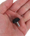 16 Pack Adjustable Furniture Feet Levelers for chairs and tables, metal and plastic construction for stable leveling, in hand view.