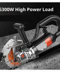 Pro Grade Cordless Circular Saw With Brushless Motor For Dust Free Concrete Wall Slotting And Heavy Duty Stone Grooving Cuts Hardcore Smooth As Butter No Sweat On Any Job Site close-up view of saw with blade and handle on concrete surface
