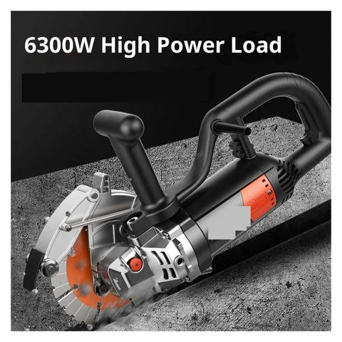Pro Grade Cordless Circular Saw With Brushless Motor For Dust Free Concrete Wall Slotting And Heavy Duty Stone Grooving Cuts Hardcore Smooth As Butter No Sweat On Any Job Site close-up view of saw with blade and handle on concrete surface