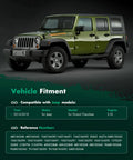 Compatibility chart for Jeep Grand Cherokee 3.0L 2014-2018 with listed reference numbers and vehicle image.