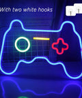 LED Gamer Neon Sign For Game Room Decor, 16x11 Inch Neon Wall Light With Acrylic Backboard, USB Powered 5V, with reusable hooks