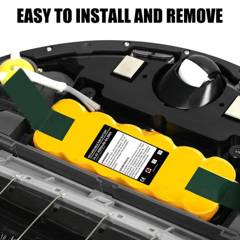 Beefed Up 4500mAh 14.4V NiMH Replacement Battery For Roomba 500 510 531 535 540 550 552 560 570 580 595 600 620 650 660 700 installed