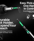 Close-up of Badass 11 Piece S2 Steel Torx Screwdriver Bit Set featuring T20 bit, strong magnetic tip, 1/4 inch hex shank.