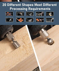 Engraving router bit set, 20-pc HSS with 1/8 in shank for woodworking and carving