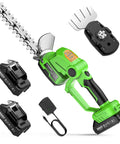 20V 2 In 1 Cordless Hedge Trimmer And Grass Shears With Rotating Handle No Fuss Switch Lightweight Garden Tool For Shrubs And Lawn Edging SK5 Blade Dual Blade System Includes Rechargeable Batteries