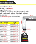 Heavy Duty 304 Stainless Steel Trench Drainage System Kit specifications with corner frame and dimensions diagram