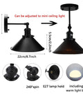 Adjustable Two Pack Black Swing Arm Wall Sconces With Remote Control Cordless Battery Powered LED Wall Lamps detail view