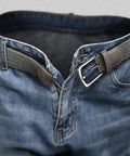 Men's Golf Belt Braided Woven Stretch Belt Multi Pack Gift Ready Casual Jeans Sports And Work Fully Adjustable With Direct Lock In Strap For All Day Comfort Beige And Dark Gray Color Options 1 3 Eighths Inch Waist Fits 36 To 40 Inches styled on jeans