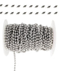 60 Ft Ball Bead Chain Size 10 In 304 Stainless Steel Heavy Duty Bead Chain With 20 Connectors for DIY, crafts, and light fixtures shown on spool