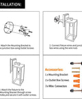 Installation guide for 2 Pack Dusk To Dawn Outdoor Wall Sconces With Photocell Sensor Waterproof White Wall Mount Lanterns.