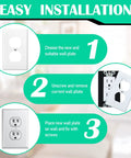 Installation steps for Bulk 50 Pack White Outlet Covers Duplex Wall Plates 1 Gang Standard Size 4.50 x 2.76 Inch Polycarbonate