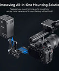 Foldable V Mount Battery Plate With Tool Free Quick Install Arca Compatible Baseplate for Mirrorless and DSLR Cameras setup