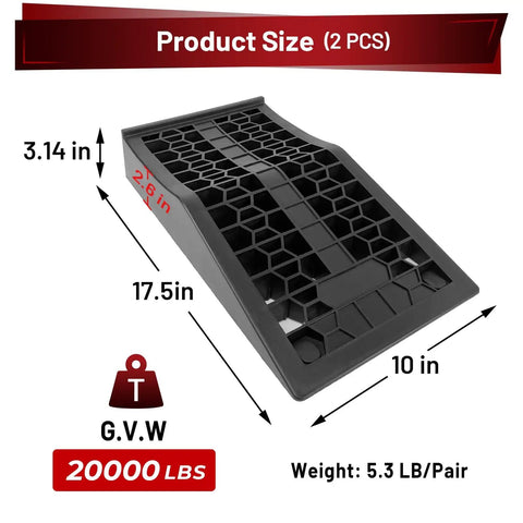 Beefy Heavy Duty Car Ramps For Lift And Maintenance, Portable Low Profile Ramps For Garage, Tire Ramps For Low Chassis Cars
