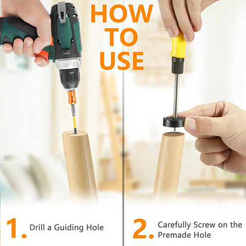 Installation steps for Heavy Duty Screw On Furniture Rubber Feet 32 Pack Anti Slip Floor Protectors for Chair Legs