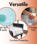 Zero Drama Disposable Underpads 30 x 30 Inch 50 Count Light Absorbency Bed Pads With Quilted Top Sheet for light spills, changing pads, and furniture protection.
