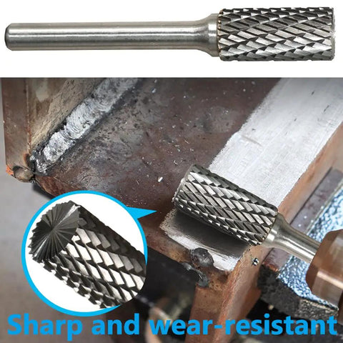 Durable Boss Grade Carbide Burr Set SB-5 for Die Grinder Bits with Half Inch Head Diameter and Quarter Inch Shank