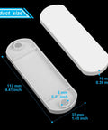 Product dimensions for Magnetic Light Switch Guard Covers For Flat Modern Switches And Toggle Switches, 4 Pack, shown in white.