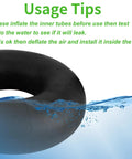 Heavy Duty 2 Pack Inner Tubes For 18x8.50-8 And 18x9.50-8 Tires With TR-13 Straight Valve Stem submerged in water for leak test