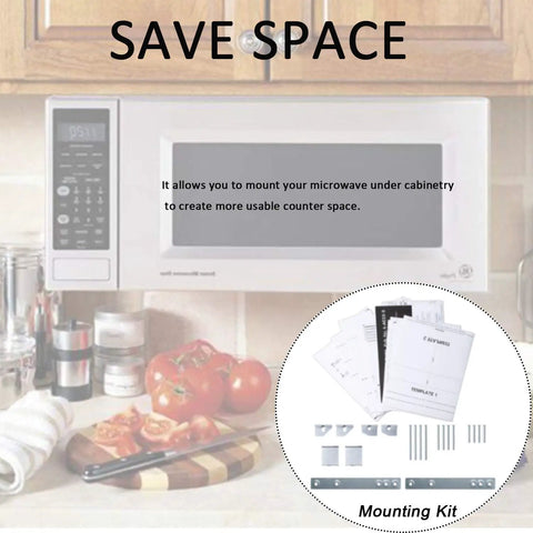 WX4 A019 JXA019K Microwave Mounting Kit Replacement displayed with installation instructions, metal bracket, and tools.