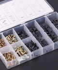 170 Piece U Nut Clips Assortment Kit With Zinc Plated Phillips Screws Black Phosphate Finish Rust Resistant Auto Body Trim Fasteners in organizer