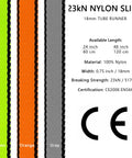 18mm Nylon Climbing Sling Runner 23KN Webbing Straps For Outdoor Rock Climbing And Rappelling Beefy Durable Swing And Yoga Hammock CE2008 EN566 Green 60cm 24in Pack Of 3 details