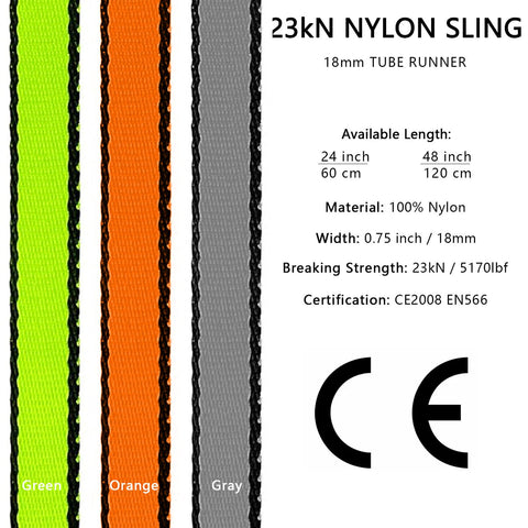 18mm Nylon Climbing Sling Runner 23KN Webbing Straps For Outdoor Rock Climbing And Rappelling Beefy Durable Swing And Yoga Hammock CE2008 EN566 Green 60cm 24in Pack Of 3 details