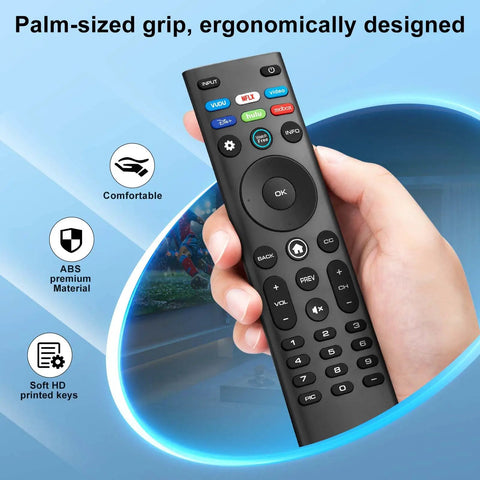 Top Shelf Universal Tv Remote Replacement Boasting Snappy Button Response and Straight Up Easy Pairing in hand showcasing ergonomics.
