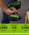 Gnarly 24V Brushless Cordless Impact Driver With Badass 1950 Inch Pound Torque And Fast Swap Hex Collet Two Point Zero Amp Hour Battery Paired With Lightning Fast Usb Charger And Reinforced Braided Cable Built Tough in use during installation