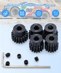 Beefed Up 32P Pinion Gear Set For RC Cars 15T 16T 17T 18T 19T With 5mm Bore Metal Construction gears and wrench