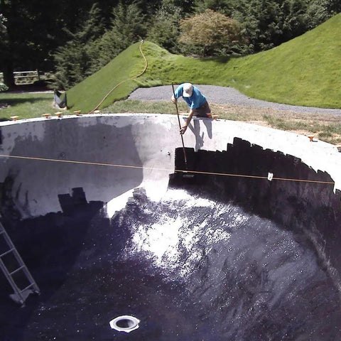 Applying Sky Blue Non-Toxic Pond Shield Epoxy Paint 1.5-Quart With Self Priming Waterproof Underwater Safe For Fish And Plants