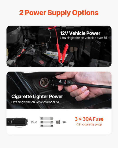 Electric Car Jack 5 Ton With Built In Inflator All In One 12V Tire Change Kit Scissor Jack With Led Light And Impact Wrench Portable Lift For Sedan SUV And Truck