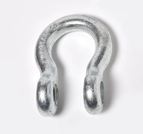 Hardcore One Inch Bow Shackle Built For Massive Loads With 8.5 Ton Working Load Limit Hot Dip Galvanized Forged Steel Rigging Hardware