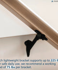 Sturdy 3 Inch Black Handrail Brackets for Stairs Six Pack Heavy Duty Indoor Outdoor Banister Support Easy Install