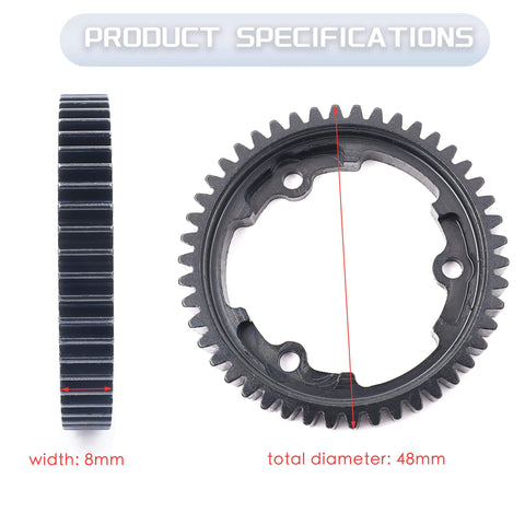 Hardened Steel 46T Main Spur Gear 1 Mod M1 For 1/5 Traxxas X-Maxx, 1/7 XO-1, product specifications width 8mm diameter 48mm