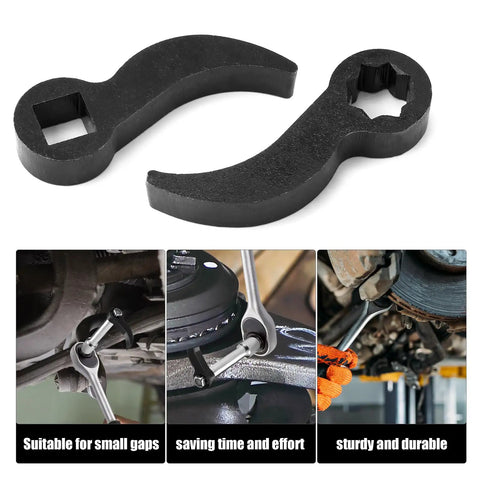 Two Pack Pry Bar Wrench Adaptor Heads With Plum Blossom Mouth And Square Mouth, Ratchet Pry Bar Adapters for 1/2 Inch Drive