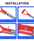 Installation steps for Two Pack Red D Shaped PVC Shovel Handle Grips For Plastic Spades Replacement Snow Shovel Garden Tool.