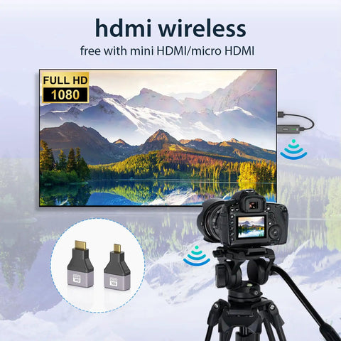 No Fuss Plug And Play Wireless HDMI Transmitter And Receiver Kit With 328Ft Range 4K Decoding And 1080P Output displayed