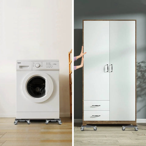 Heavy Duty Furniture Movers With 360 Degree Rotation Wheels And Lifter Set under a washer and cabinet for easy moving.