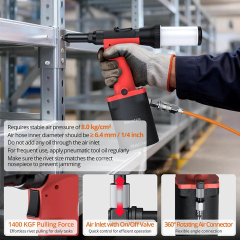 Smooth Operator Pneumatic Rivet Gun Packing Five Interchangeable Nosepieces Up To A Solid Quarter Inch With Automatic Self Suction Pull For Fast Auto Marine And Real Deal Diy Grinding Jobs
