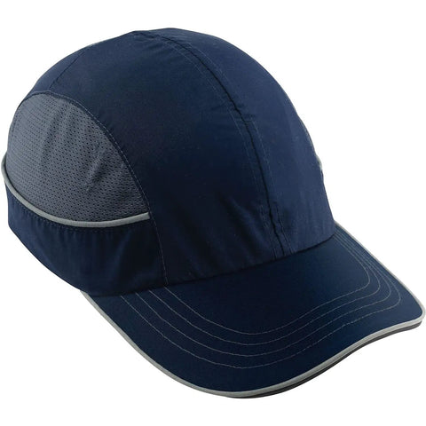 Safety Bump Cap Baseball Style Hat With Long Brim For Comfortable Head Protection Removable High Density Shell Navy Blue Skullerz 8950