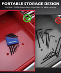Dope 7 Piece Metric Hex Key Set With L Shaped Allen Wrenches in blue holder for organized storage in toolbox