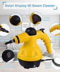 Beast 1000W Handheld Steam Cleaner With High Temperature Pressurized Steam Portable Cleaning Machine detail display with labels.
