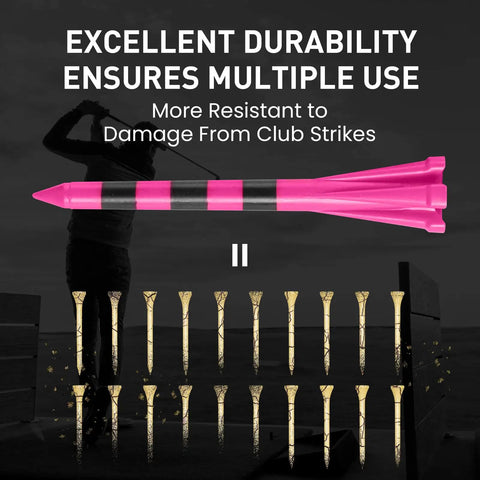Unbreakable Plastic Golf Tees Set Pro Grade With Long And Short Options Two And Three Quarters Inch Or Three And A Quarter Inch