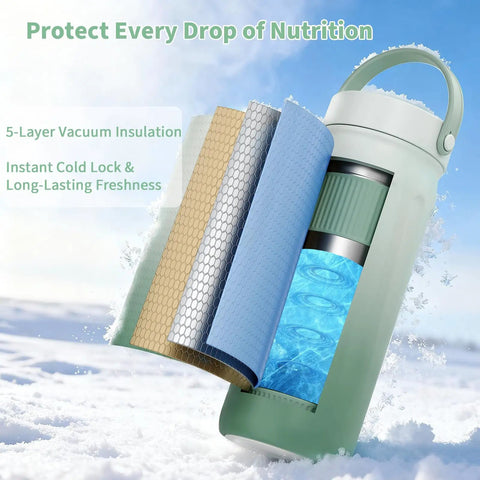 Portable Stainless Steel Breast Milk Cooler With 360 Degree Chill Holds Two Bottles For 24 Hours Mama Approved showing layered insulation and fresh contents.
