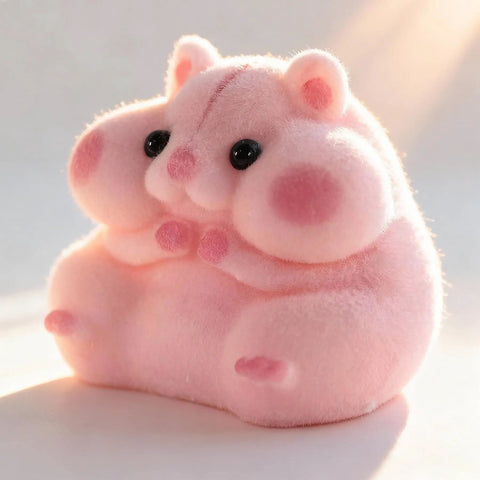 Totally Sweet Handmade Squishy Hamster Toy For Chill Out Vibes, pink plush fidget for stress relief and grip therapy.
